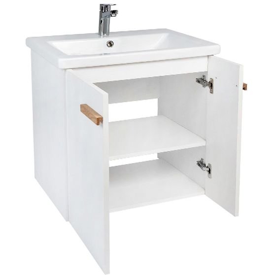 Тумба Viant (Вайант) Мюнхен 70, VMUN70COBEL-T2STP 620х655х425 подвесная, 2дв., белая (под раковину COMO 70)