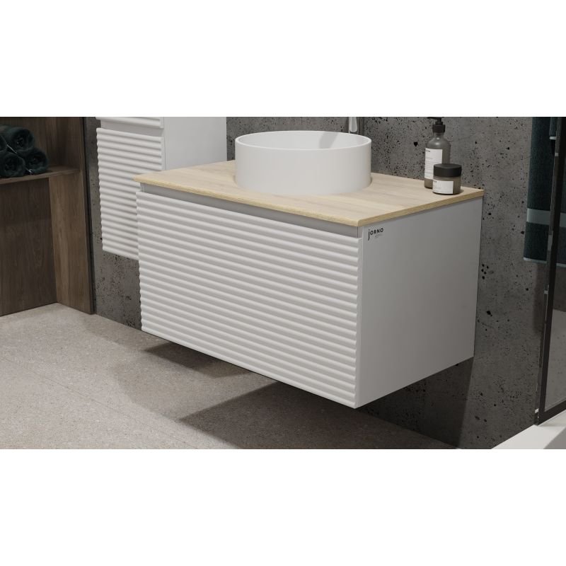 Тумба под раковину Jorno (Жорно) Cossety 80 см подвесная белый (без раковины) (Coss.01.80/P/W-DG/JR)