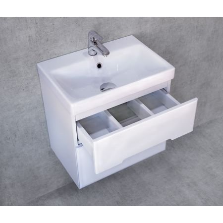 Тумба Jorno (Жорно) Moduo Slim 50 см подвесная белый (без раковины) (Mod.01.50/P/W)