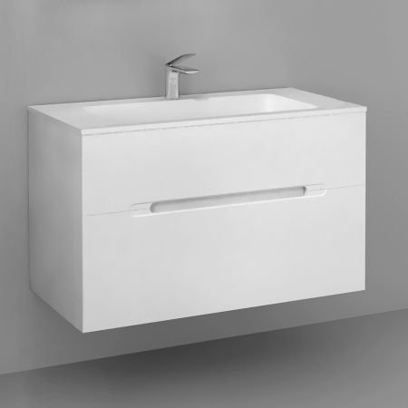 Тумба под раковину Jorno (Жорно) Modul 100 см подвесная белый (без раковины) (Mоl.01.97/P/W)