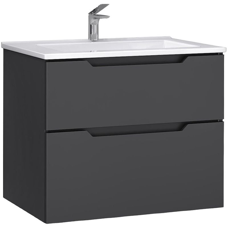 Тумба под раковину Jorno (Жорно) Slide 75 см антрацит (без раковины) (Sli.01.75/P/A)