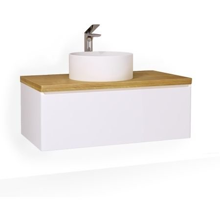 Тумба под раковину Jorno (Жорно) Solis 100 см подвесная белый (без раковины) (SolN.01.100/P/W/JR)