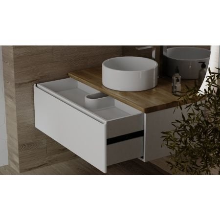 Тумба под раковину Jorno (Жорно) Solis 100 см подвесная белый (без раковины) (SolN.01.100/P/W/JR)