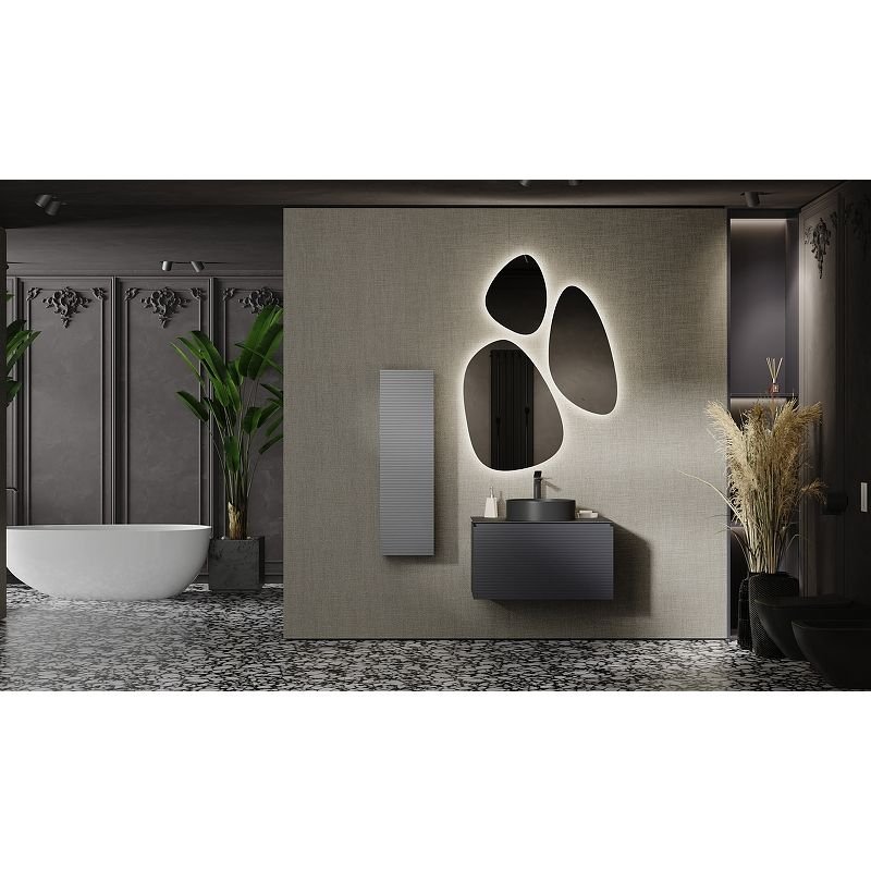 Тумба под раковину Jorno (Жорно) Stone 80 см антрацит (без раковины) (Stn.01.80/P/A/JR)