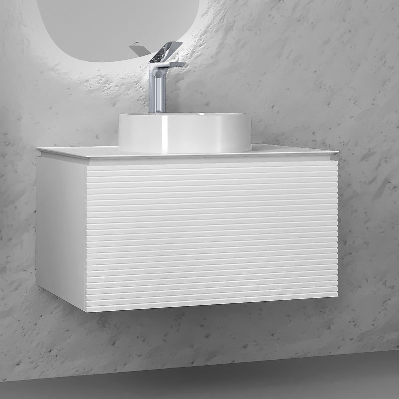 Тумба под раковину Jorno (Жорно) Stone 80 см белый (без раковины) (Stn.01.80/P/W/JR)