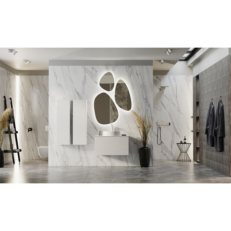 Тумба под раковину Jorno (Жорно) Stone 80 см белый (без раковины) (Stn.01.80/P/W/JR)