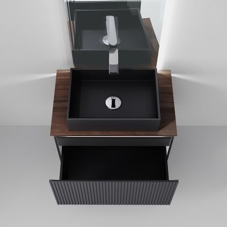 Тумба под раковину Jorno (Жорно) Strong 80 см антрацит (без раковины) (Str.01.80/P/A)