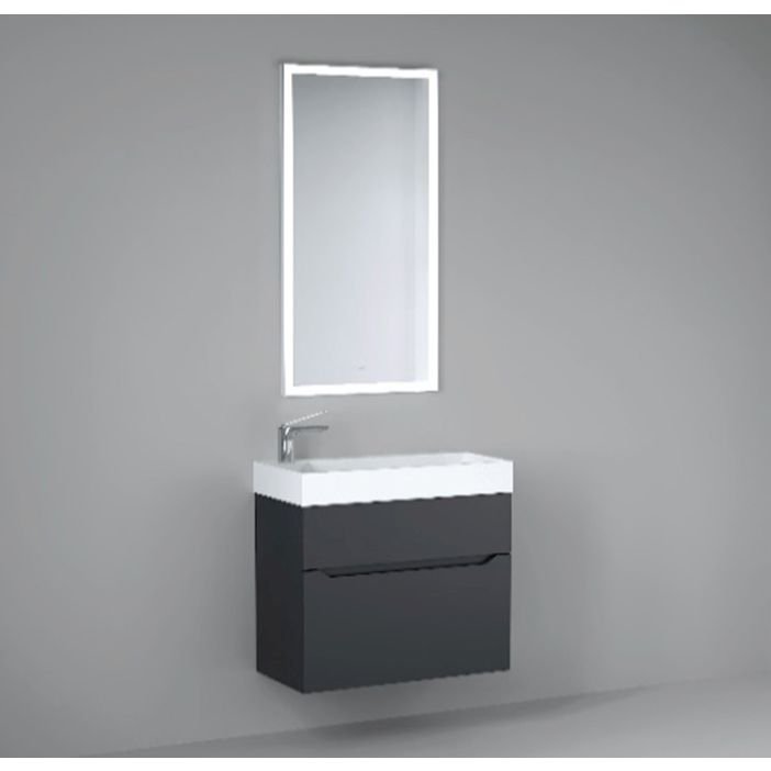 Тумба под раковину Jorno (Жорно) Folk 55 см подвесная антрацит (без раковины) (Folk.01.55/P/A/JR)