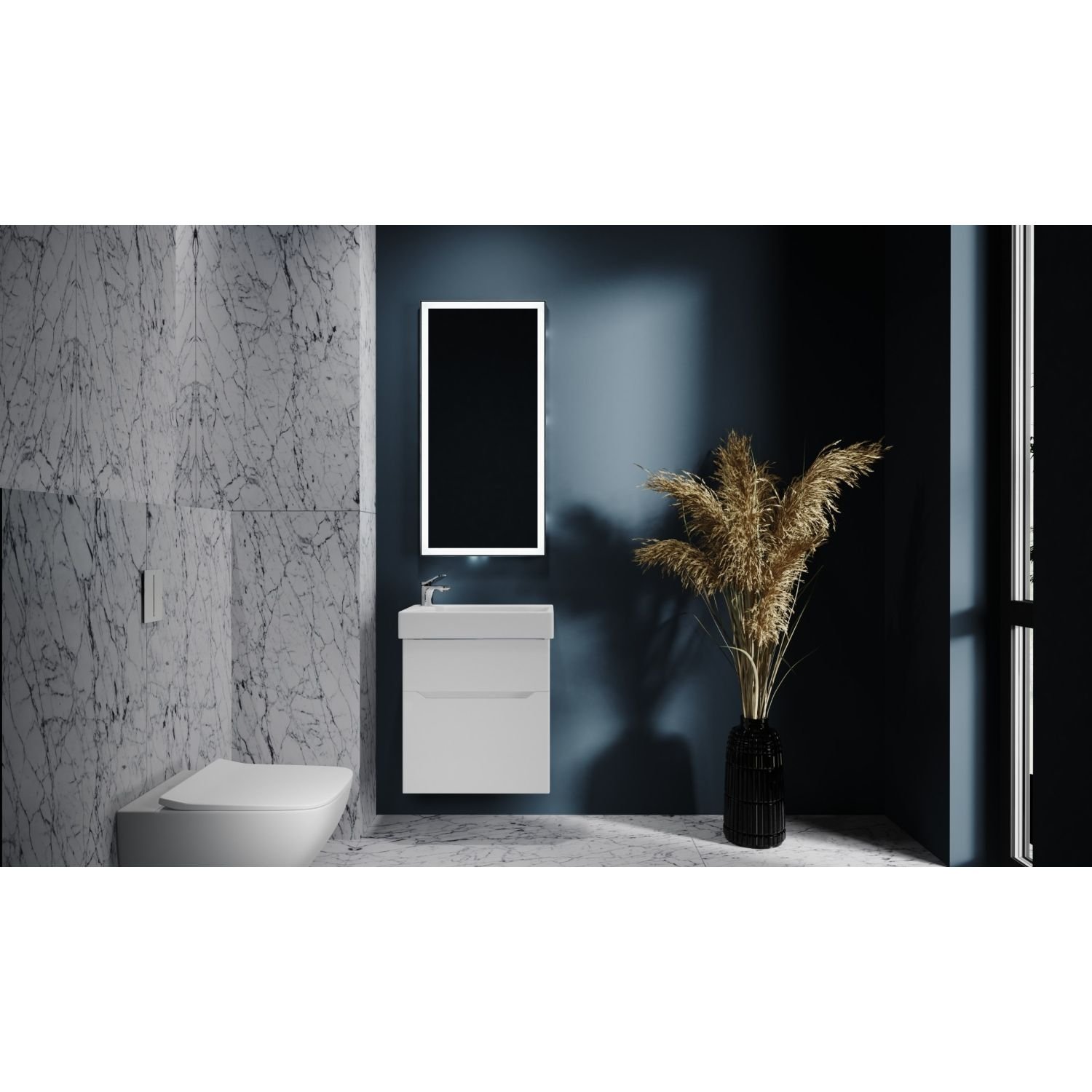 Тумба под раковину Jorno (Жорно) Folk 65 см подвесная белая (без раковины) (Folk.01.65/P/W/JR)