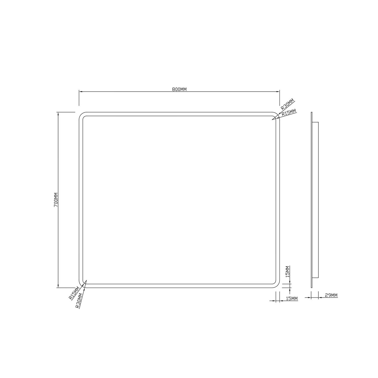 Зеркало RoxenBath (РоксенБаз) Gotem 80x70 см, 510165-80