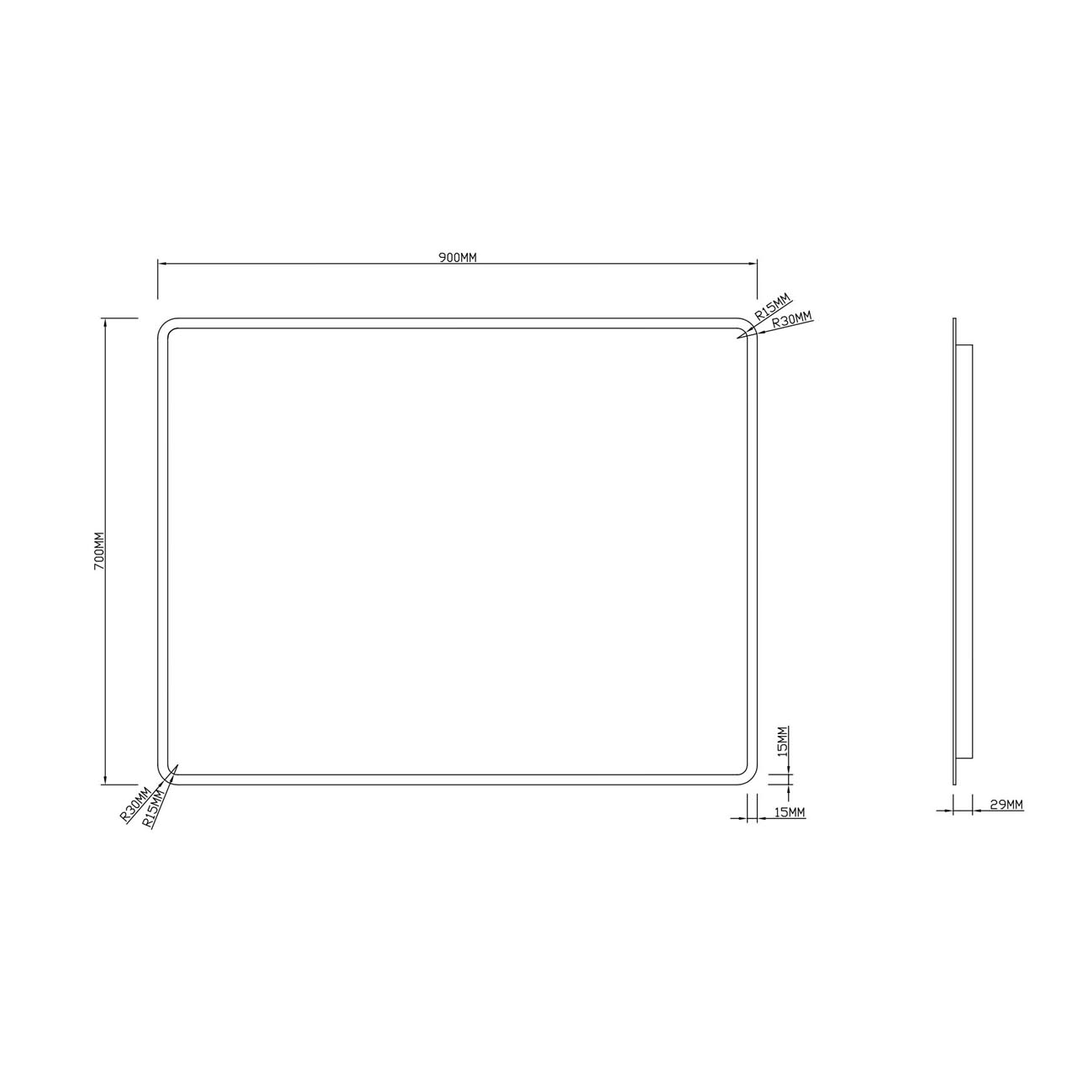 Зеркало RoxenBath (РоксенБаз) Gotem 90x70 см, 510165-90