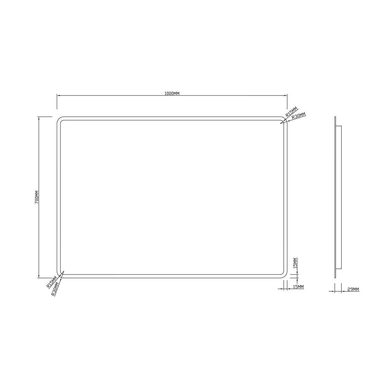 Зеркало RoxenBath (РоксенБаз) Gotem 100x70 см, 510165-100