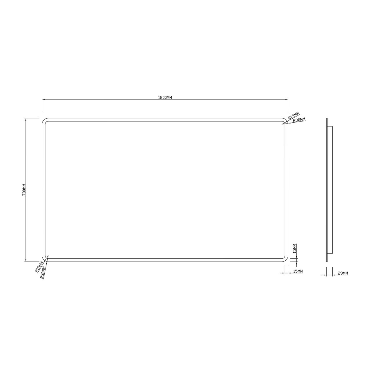Зеркало RoxenBath (РоксенБаз) Gotem 120x70 см, 510165-120