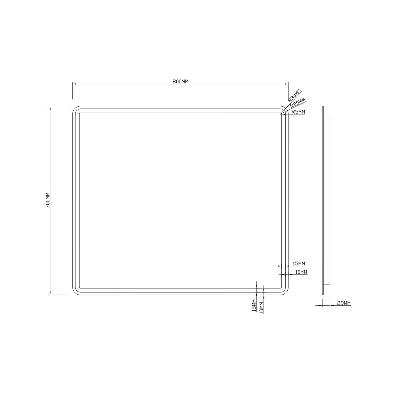 Зеркало RoxenBath (РоксенБаз) Irida 90x70 см, 510185-90