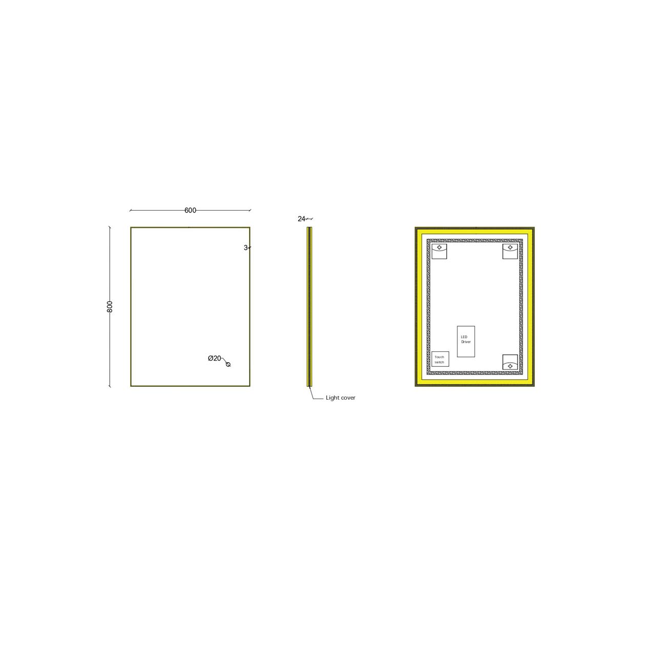 Зеркало RoxenBath (РоксенБаз) Frida 60x80 см, 510215-60