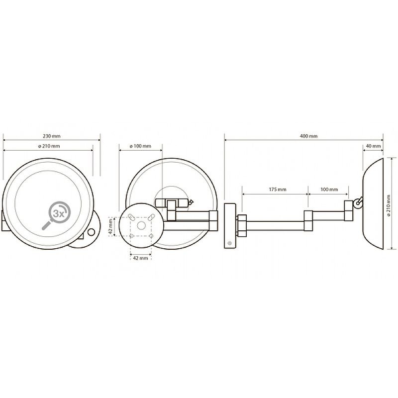 Зеркало косметическое Bemeta (Бемета) d200 мм с подсветкой LED сенсорное хром (116101802)