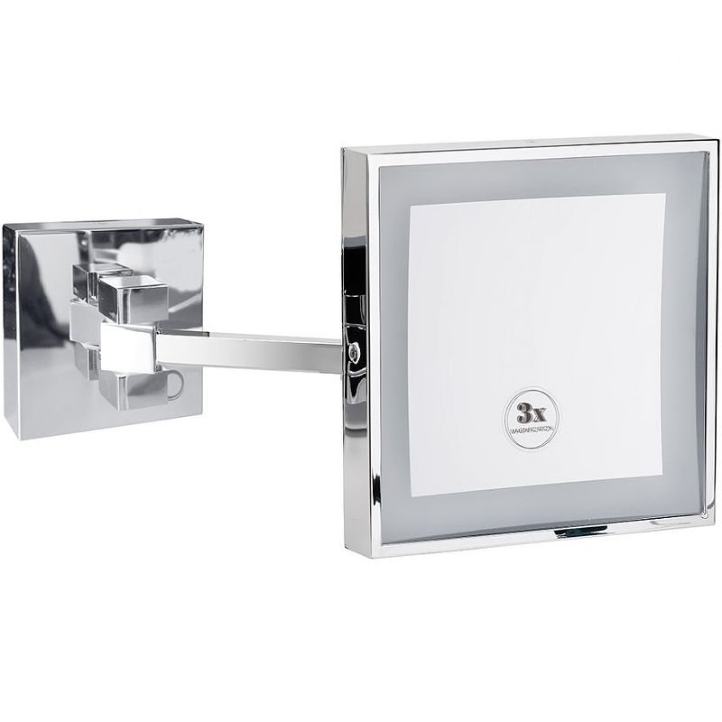 Зеркало косметическое Bemeta (Бемета) квадратное с подсветкой LED сенсорное хром (116201202)