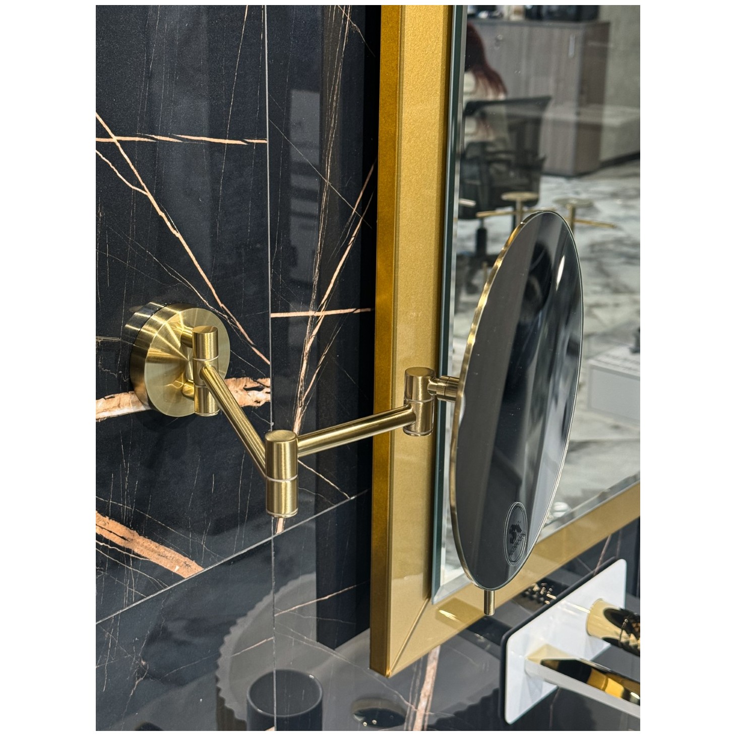 Зеркало Богеме Хром 508-G, Boheme Gold круглое