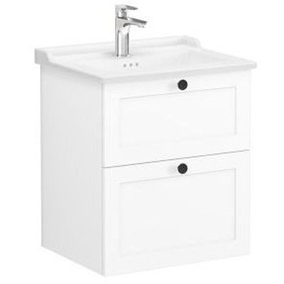 Тумба с раковиной Vitra (Витра) Root Classic 60 см с классической раковиной 2 ящика матовый белый (68848)