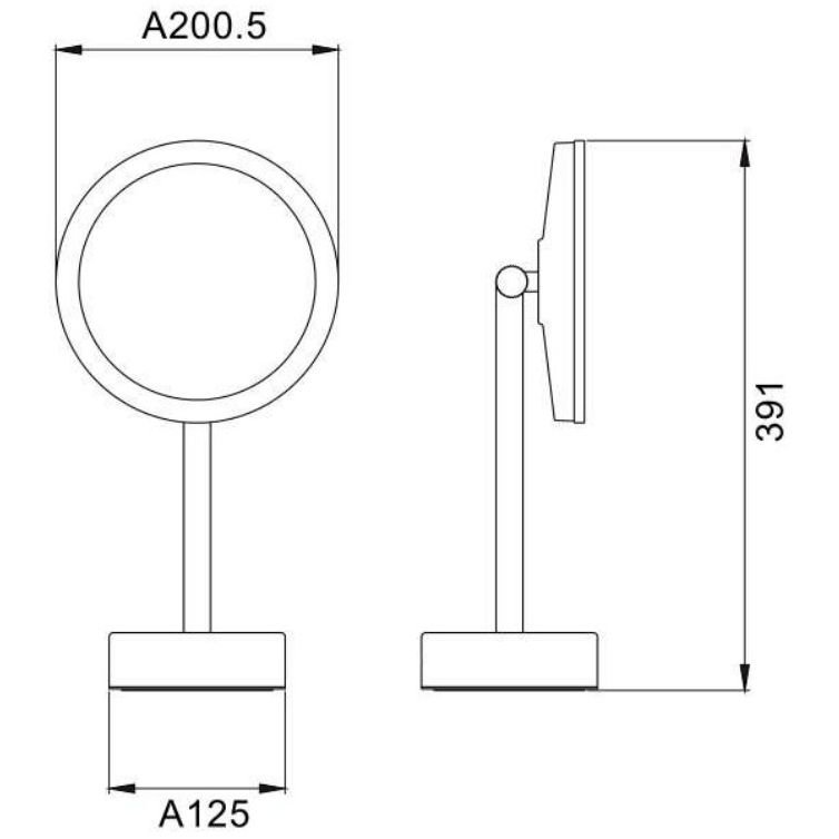 Зеркало Savol (Савол) настольное косметическое с увеличением 5х JAVA S-M551 хром