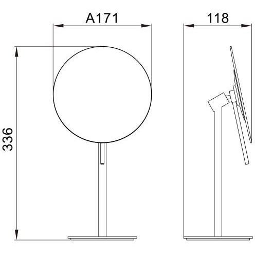Зеркало Savol (Савол) настольное косметическое с увеличением 5х JAVA S-M111 хром