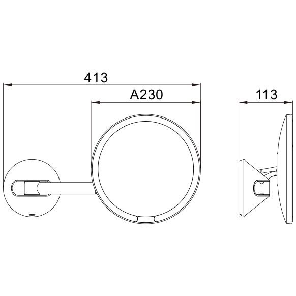 Зеркало Savol (Савол) настенное косметическое с увеличением 5х JAVA S-M8881L сатин