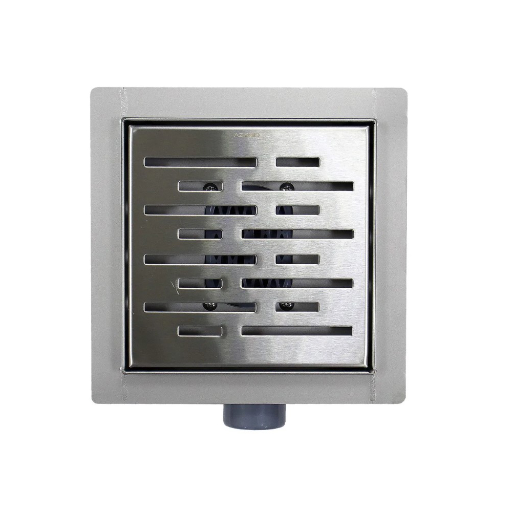 Трап для душа Azario (Азарио) металлический 360 горизонтальный выпуск 150х150 мм хром AZZ3150