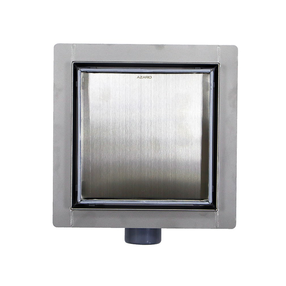 Трап для душа Azario (Азарио) металлический 360 под плитку горизонтальный выпуск 150х150 мм хром AZZ3TILE150