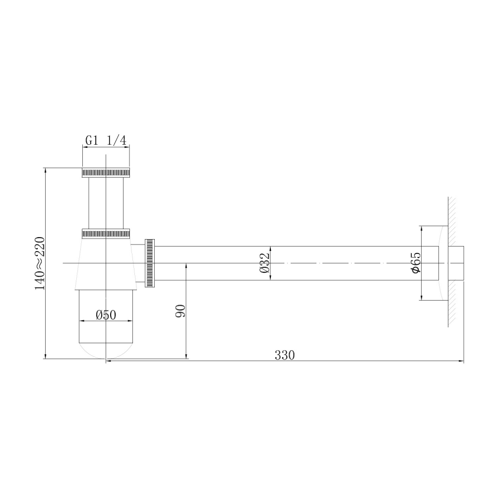 Сифон для раковины Abber (Аббер) AF0032B черный матовый