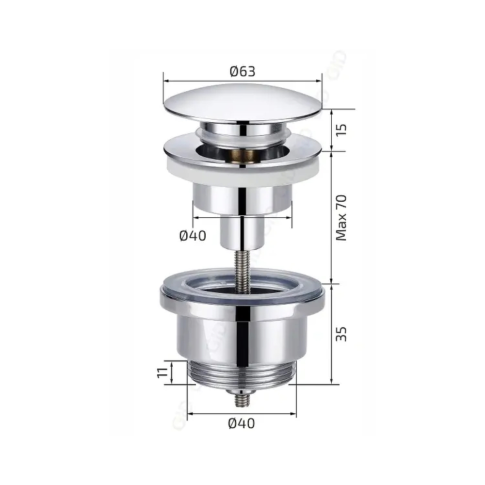 Донный клапан Gid Minucia универсальный G-60W 76606K белый