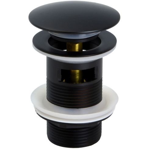 Донный клапан Bronze de Luxe (Бронз Де Люкс) Scandi с переливом, черный матовый 21971B