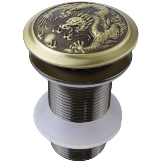 Слив без перелива Bronze de Luxe (Бронз Де Люкс) ДРАКОН для раковины, латунь 21984/1 бронза