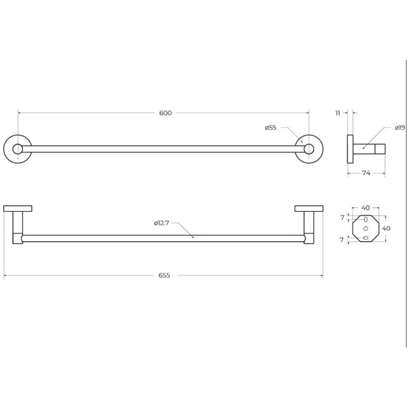 Полотенцедержатель Cezares (Цезарис) Relax 65,5 см, цвет брашированное золото RELAX-TH-65-BORO