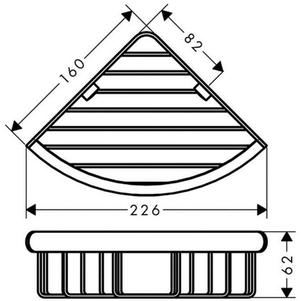 Угловая мыльница и полочка Hansgrohe (Хансгрое) Logis Universal, подвесная, Хром, 41710000