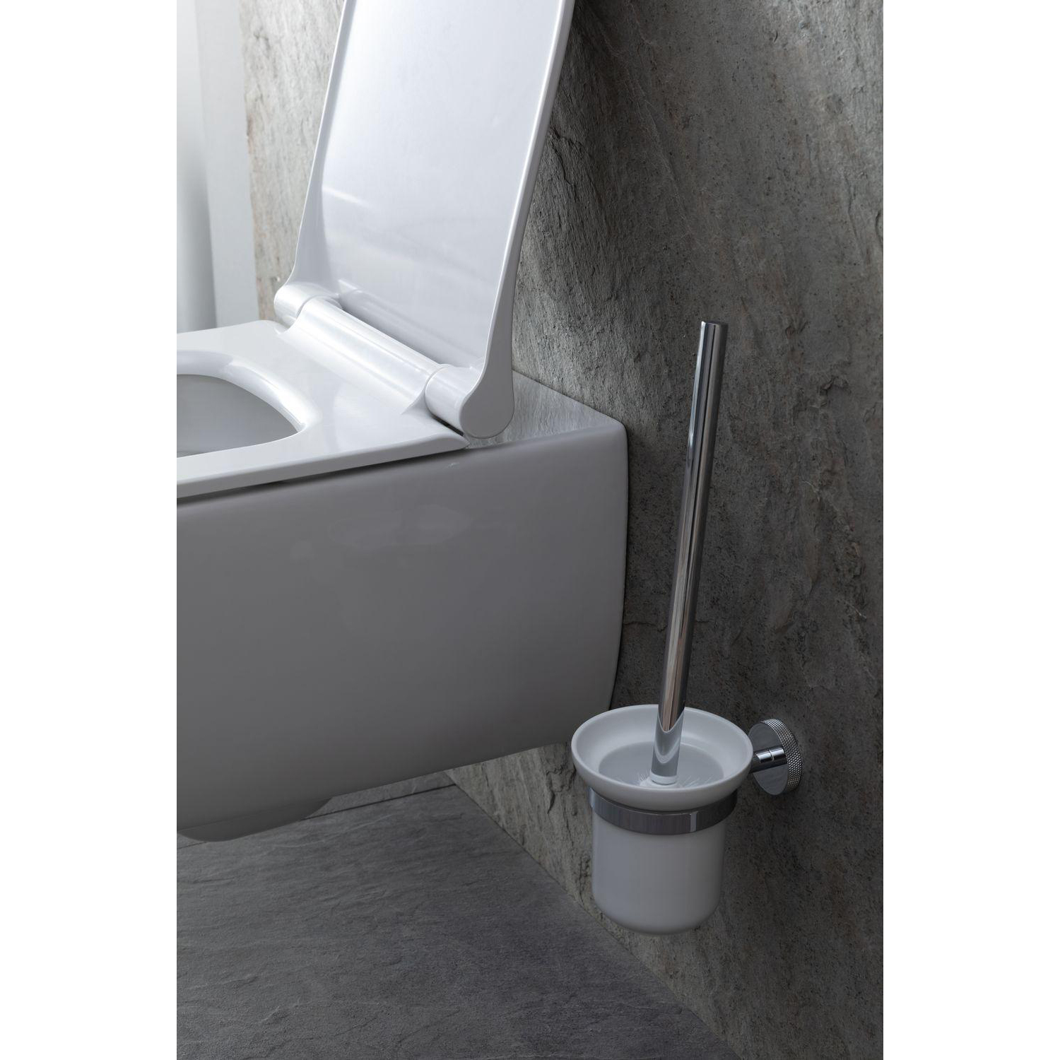 Ёршик для унитаза Allen Brau (Аллен Брау) Priority 6.31008-BN белый,брашированный никель