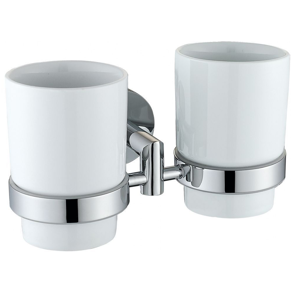 Двойной стакан для зубных щеток Allen Brau (Аллен Брау) Priority 6.31003-00 белый, хром