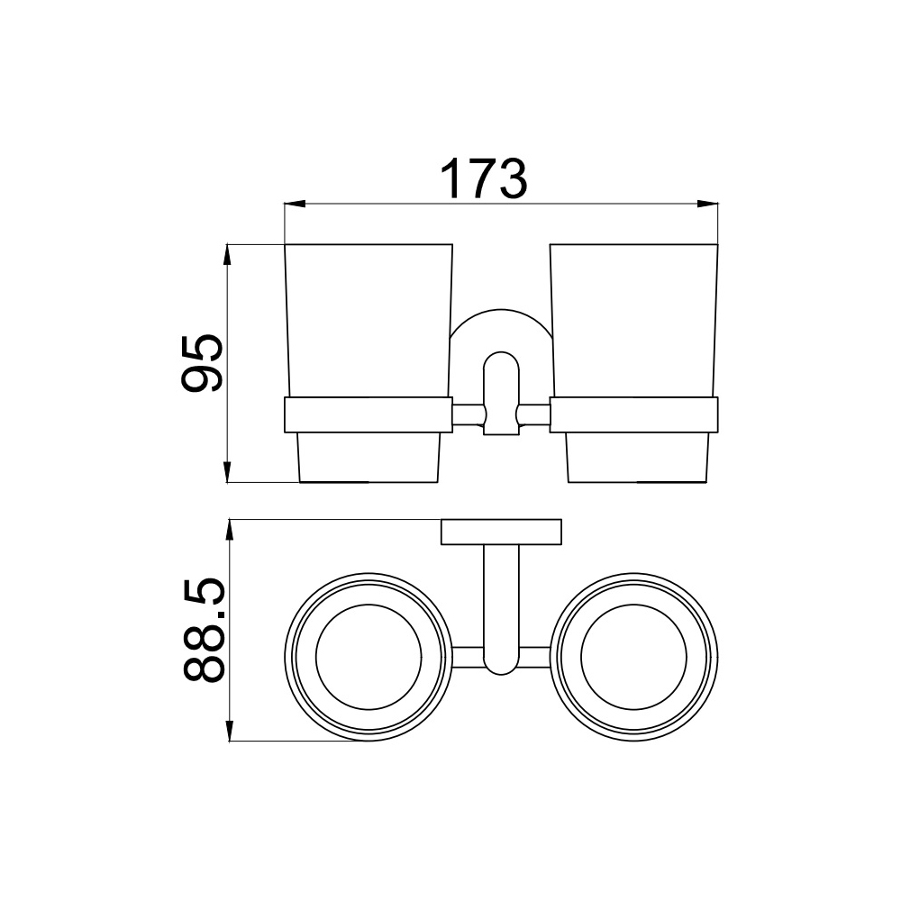 Двойной стакан для зубных щеток Allen Brau (Аллен Брау) Priority 6.31003-00 белый, хром