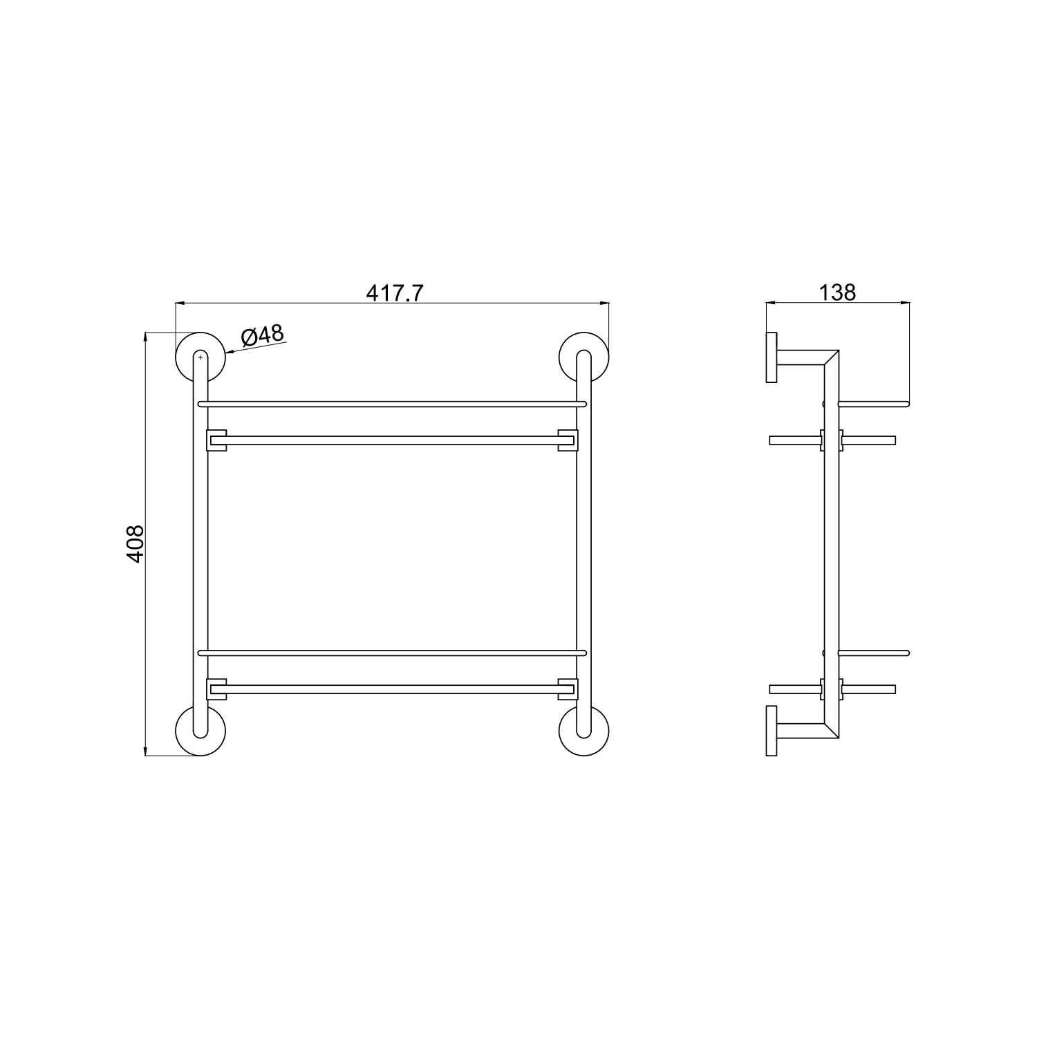 Полка с полотенцедержателем Allen Brau (Аллен Брау) Priority 6.31015-00, хром