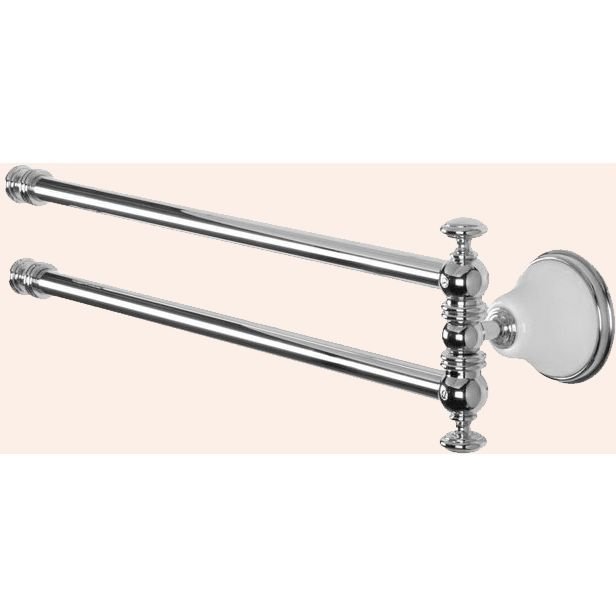 Вращающийся полотенцедержатель двойной TW collection (Тв Коллектион) Harmony подвесной, 49 см, Хром, TWHA013bi/cr