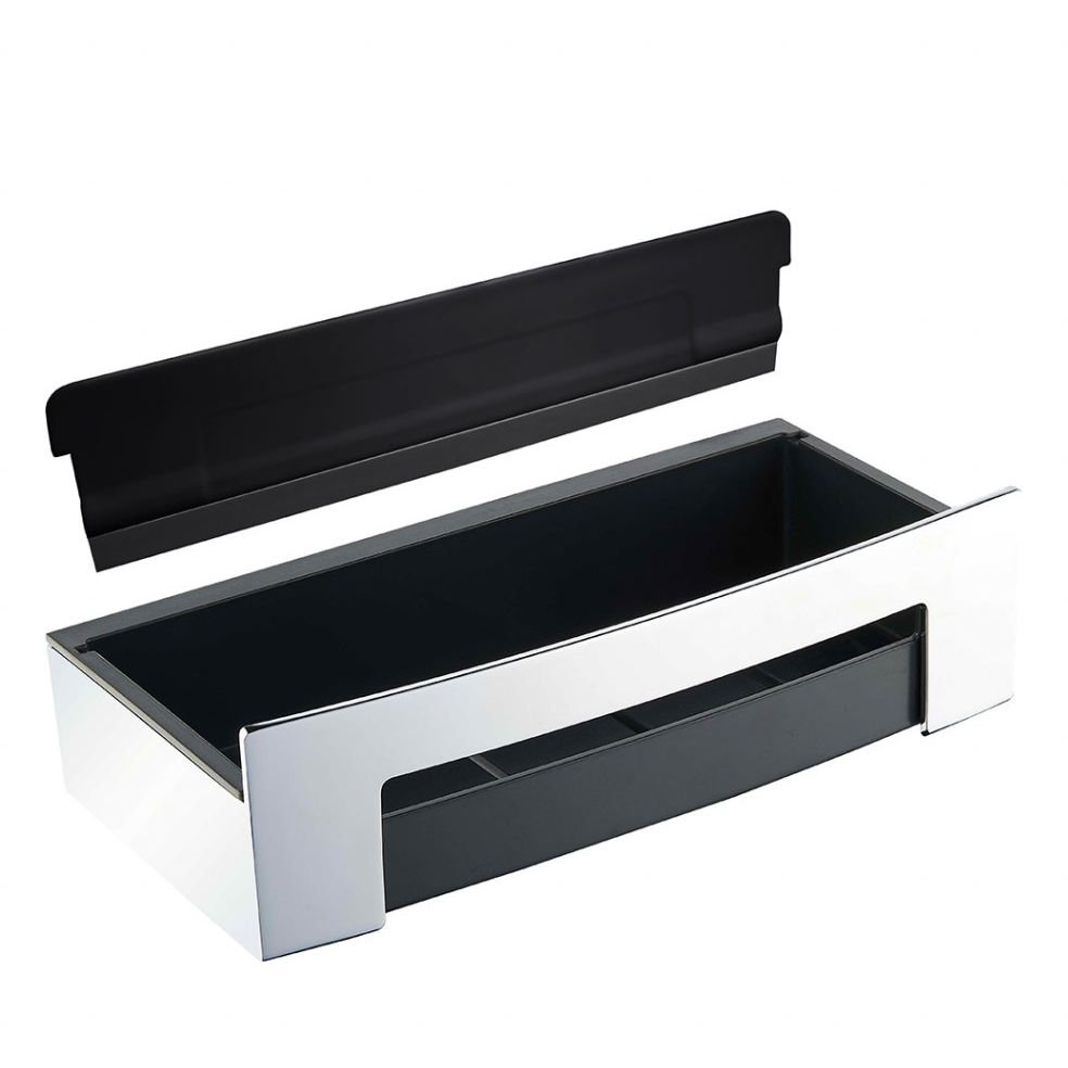 Полка Bemeta (Бемета) Cytro для мыла/скребок для душевой кабины хром/черный (102208302)