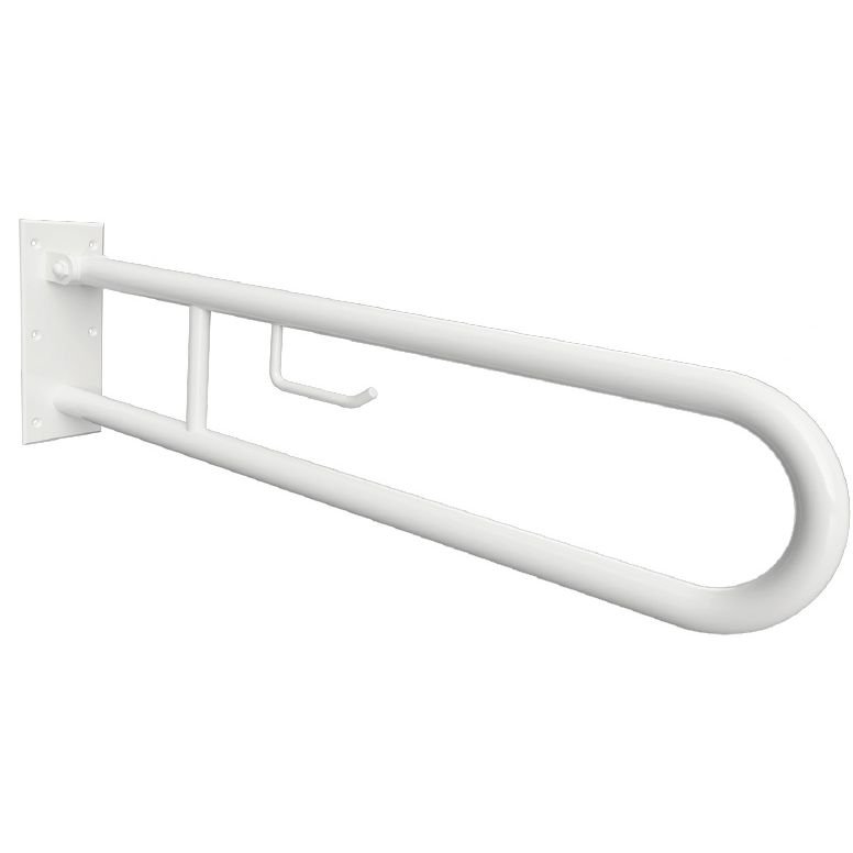 Поручень опорный Bemeta (Бемета) Help 900 мм U- образный с держателем рулона белый (301102294)