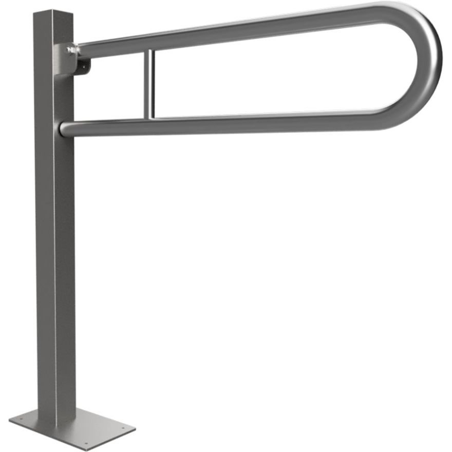 Поручень опорный откидной Bemeta (Бемета) Help 813 мм с дополнительным креплением в пол сталь шлифованная (301107602)