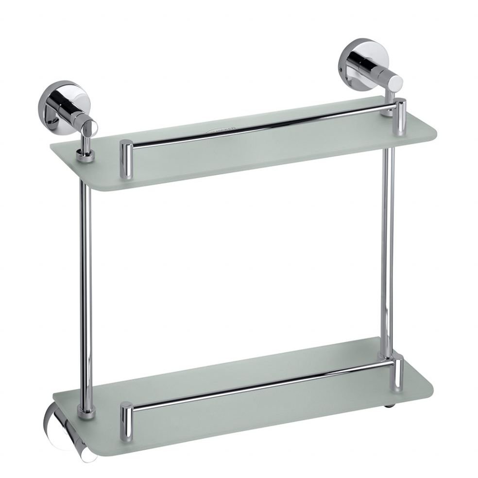 Полка стеклянная Bemeta Omega (Омега) 400 мм двойная хром (104202122)