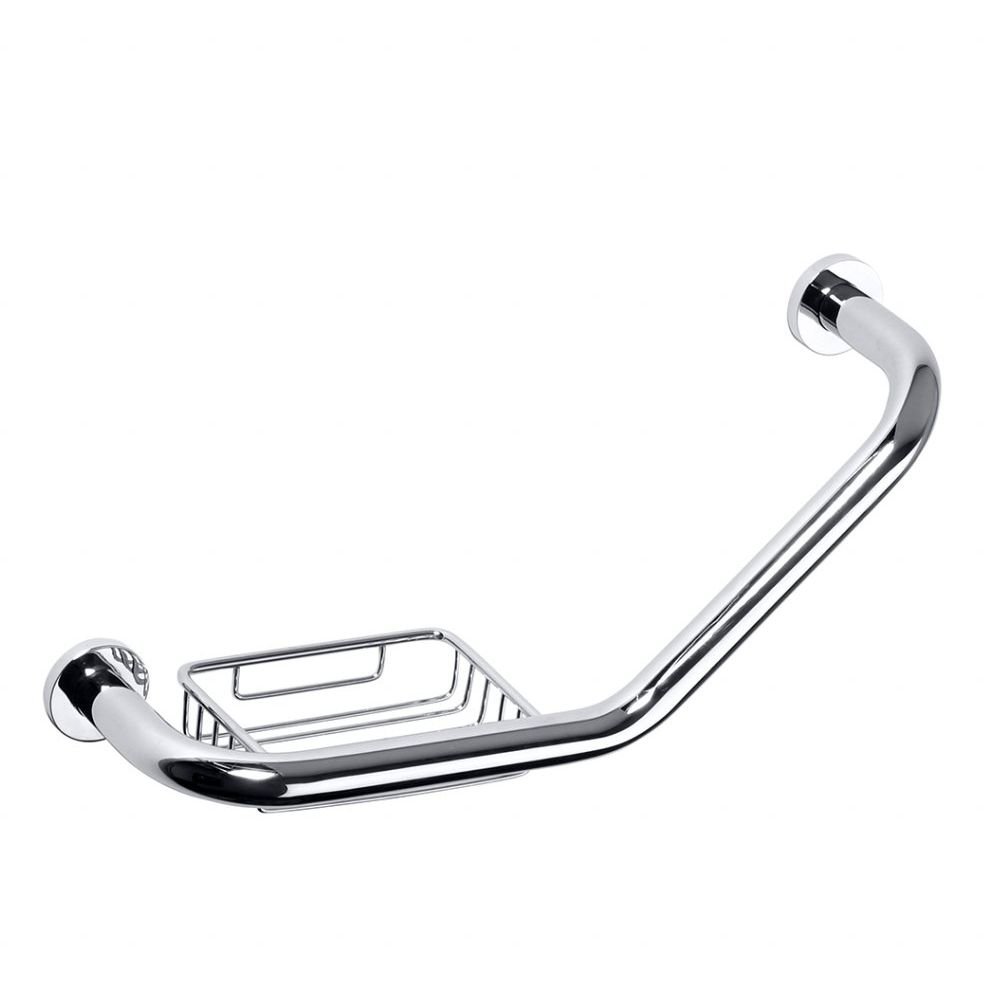 Поручень Bemeta (Бемета) Hotel изогнутый 45 градусов с мыльницей хром (106107031)