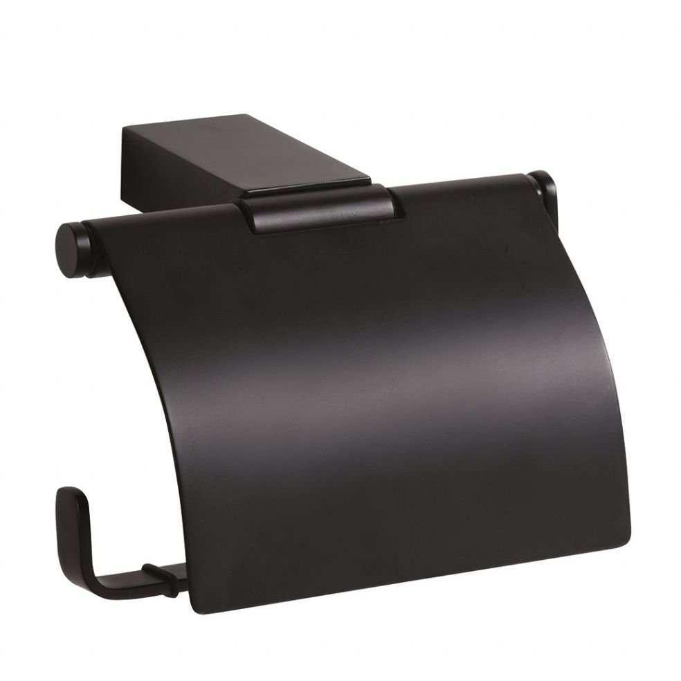 Держатель туалетной бумаги Bemeta (Бемета) Nero с крышкой черный (135012010)