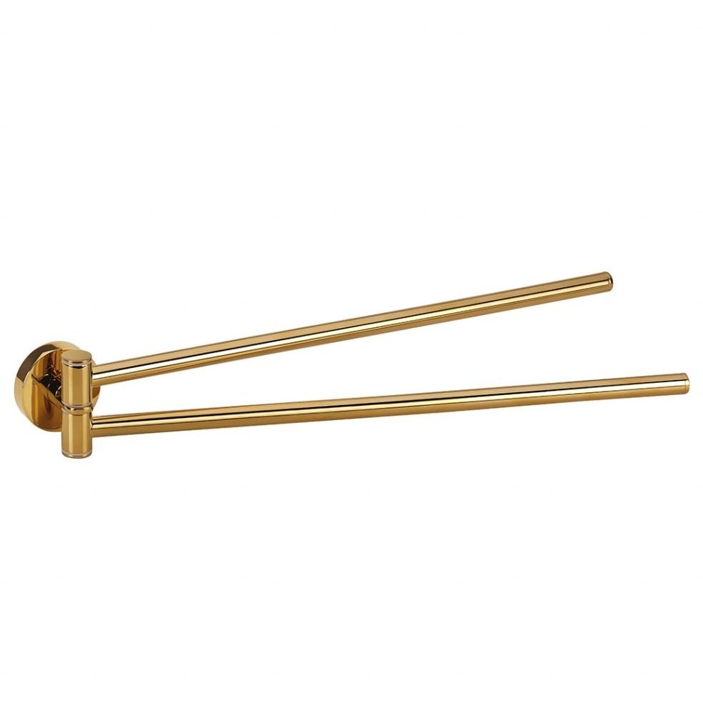 Полотенцедержатель Bemeta (Бемета) Brilo 420 мм двойной поворотный золото глянцевое (161204190)