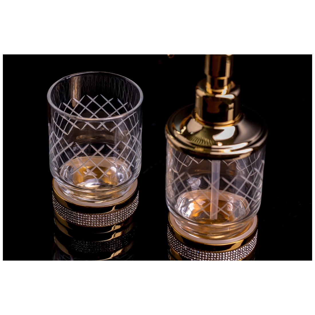 Настольный стакан Богеме Royal Cristal Золото 10931-G-B, Boheme