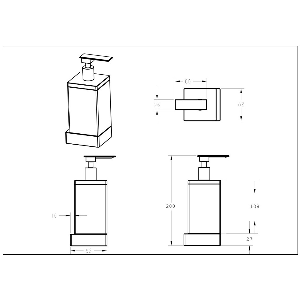 Диспенсер Богеме настенный Qubic Matt Gold 10727-MG, Boheme