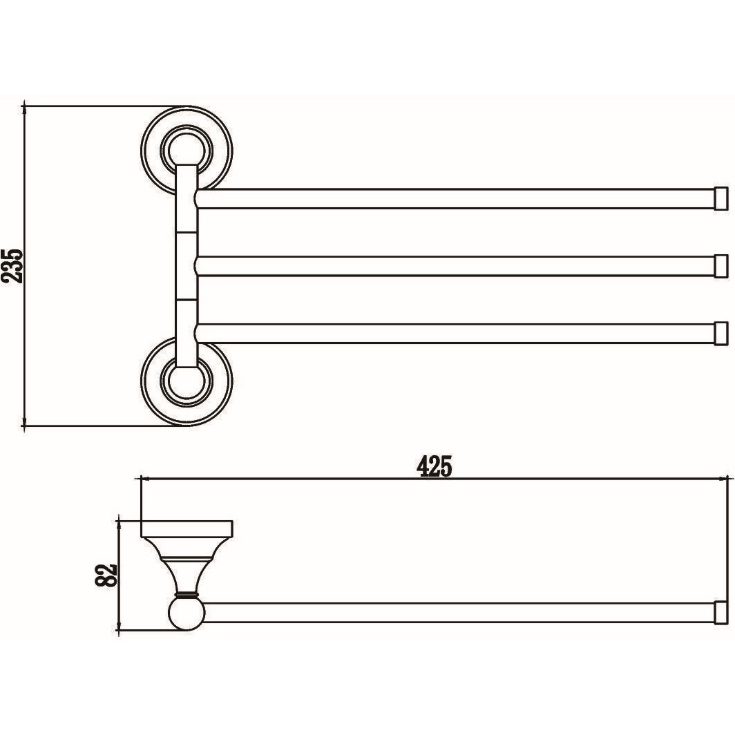 Держатель для полотенец Savol (Савол) поворотный, тройной хром S-06803A