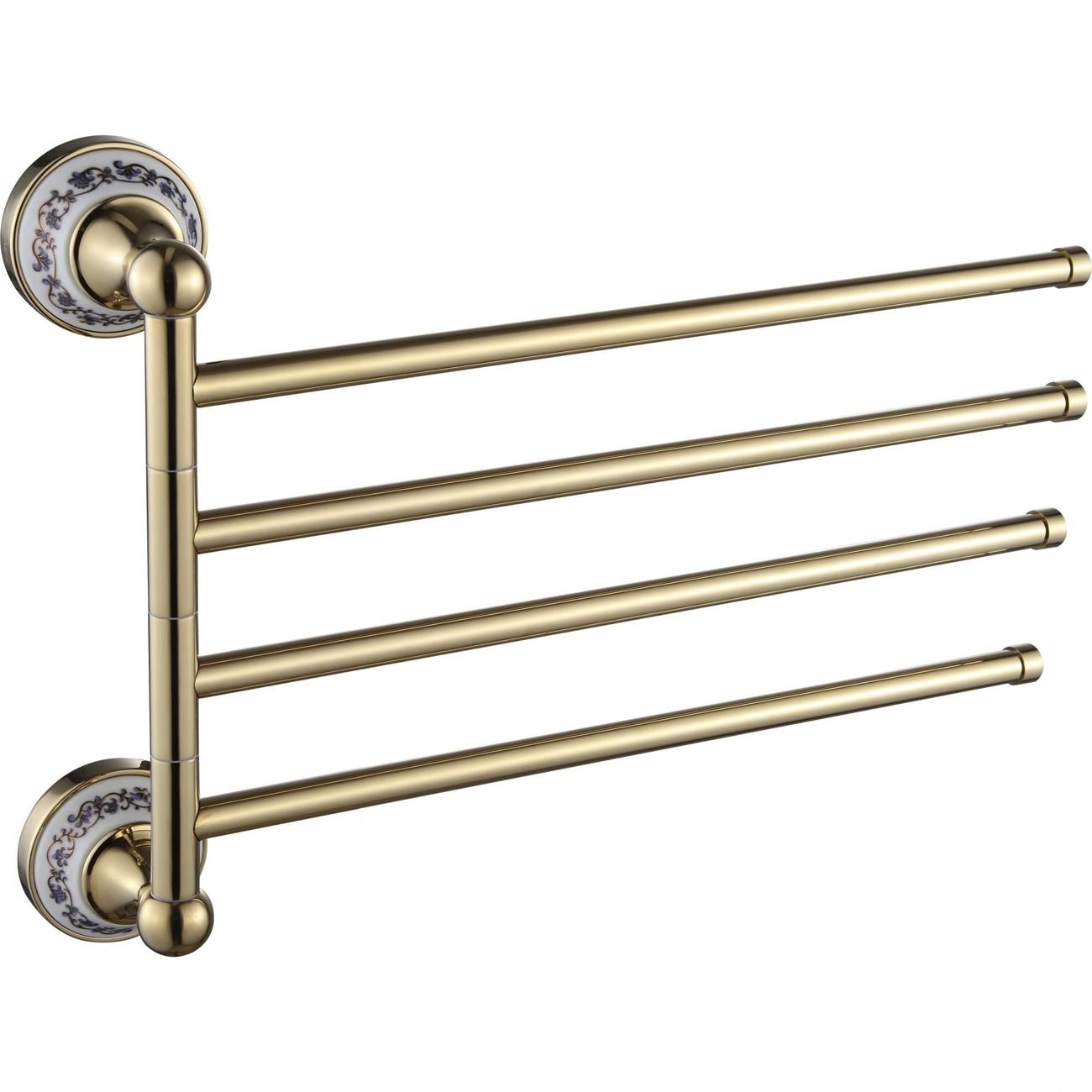 Держатель для полотенец Savol (Савол) поворотный, четверной золото S-06804B